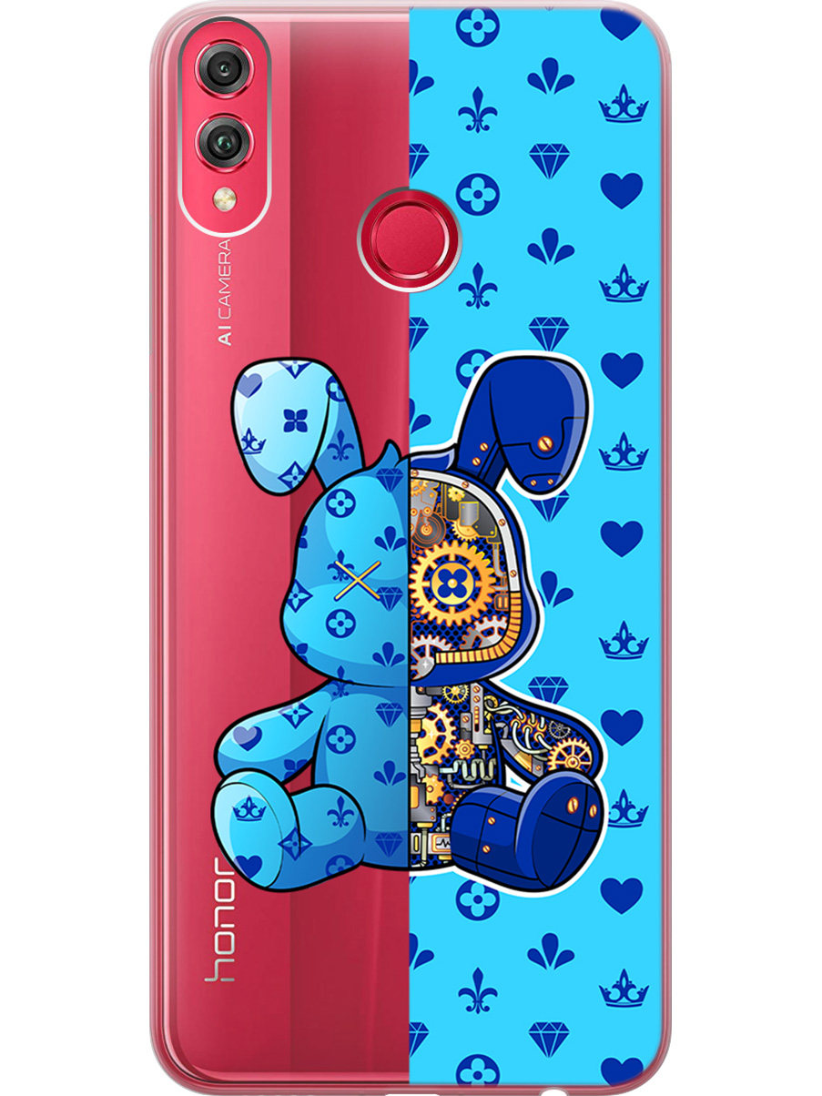 

Силиконовый чехол на Honor 8X с принтом "Голубой Кролик с механизмом", Прозрачный;голубой;синий, 719355571