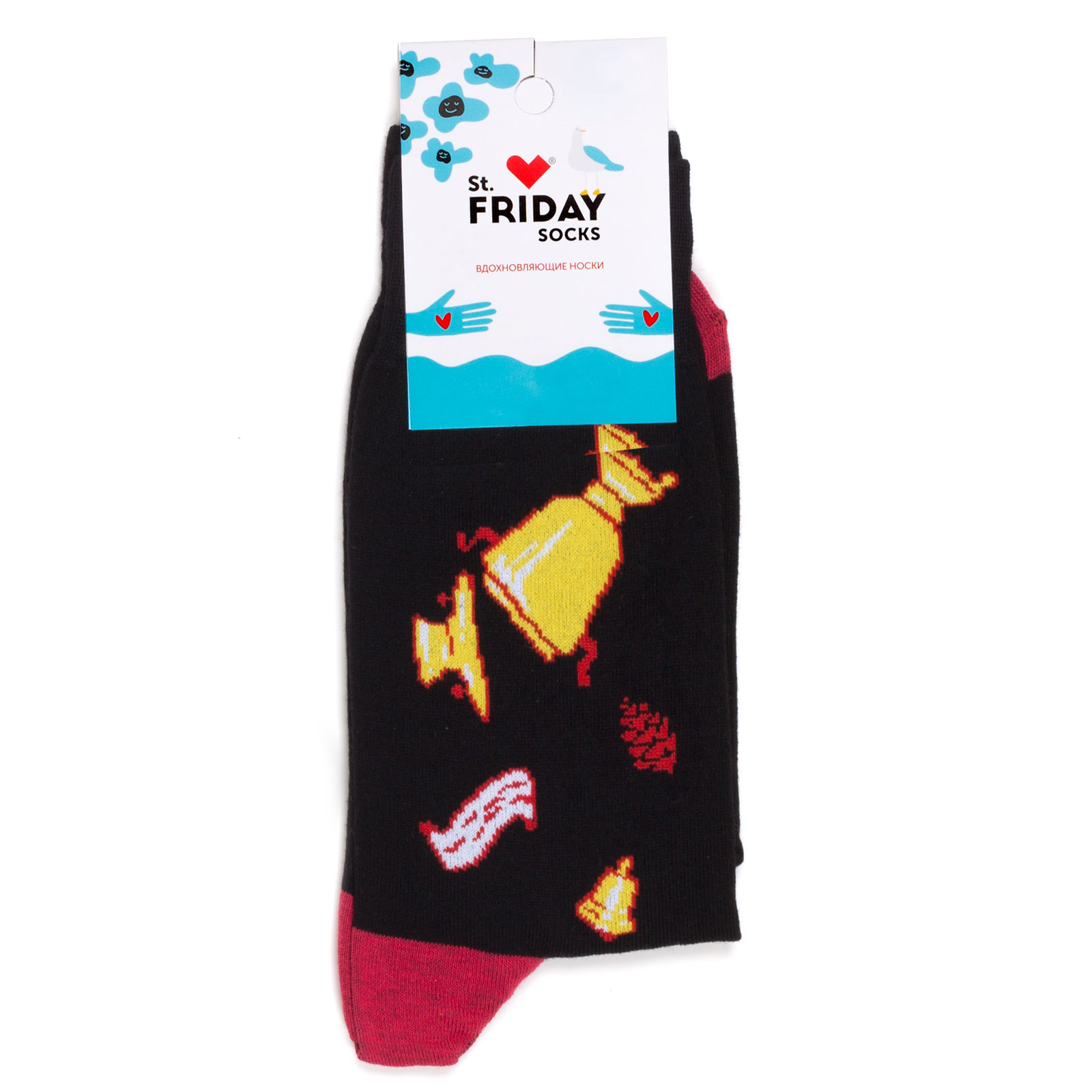 

Носки унисекс St. Friday Socks Самовар черные 42-46, Черный, Самовар