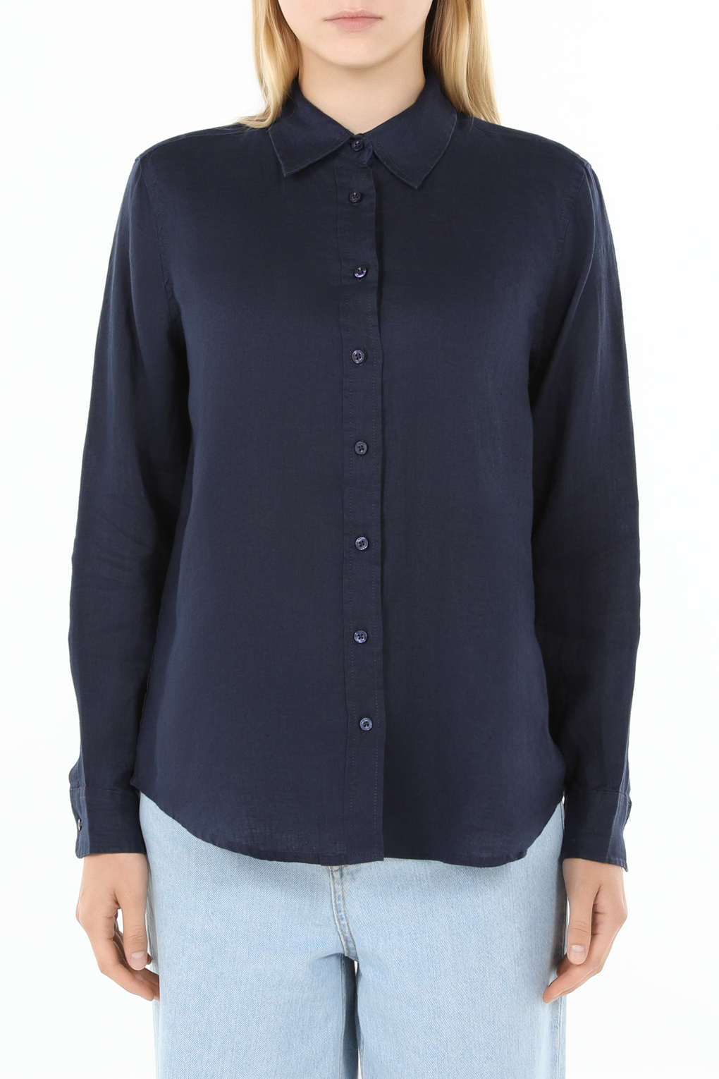 

Рубашка женская Piombo 1976118 синяя L, Синий, 1976118