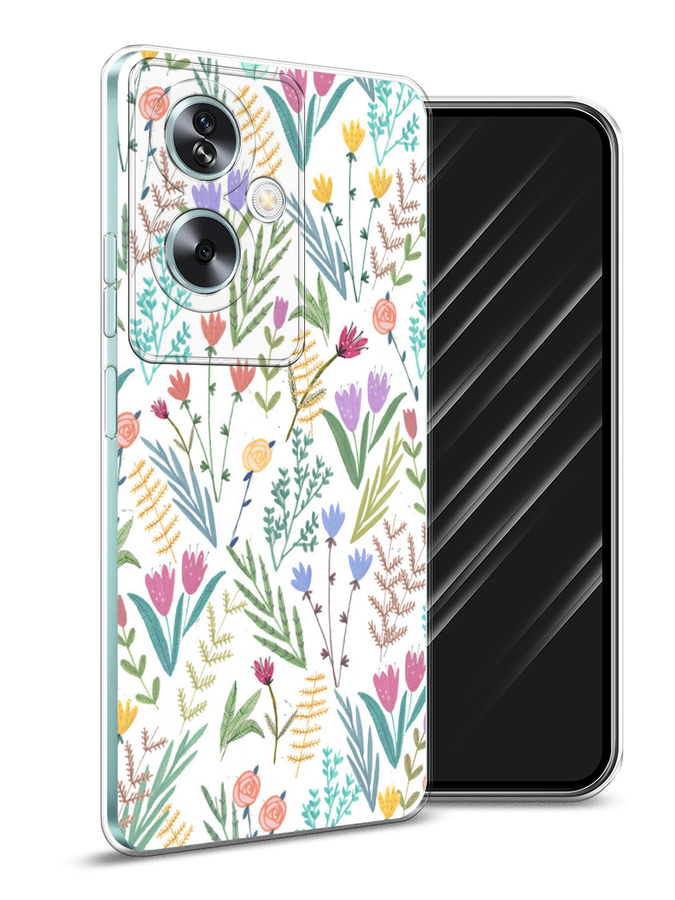 

Чехол Awog на Oppo A79 5G "Полевые цветы рисунок", Белый;зеленый, 2515650-1