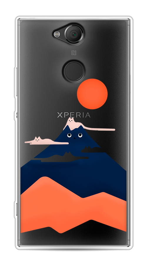 

Чехол на Sony Xperia XA2 "Кот-гора", Черный;оранжевый, 53150-4