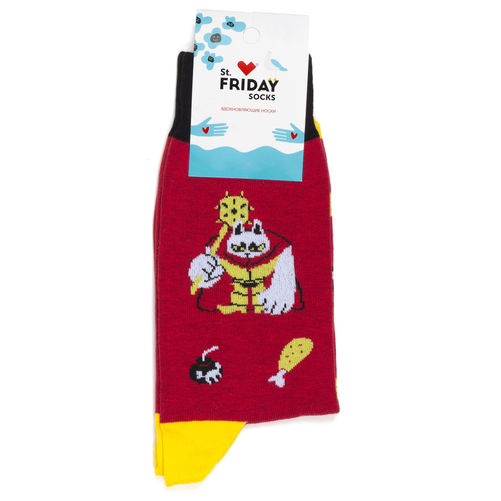 

Носки унисекс St. Friday Socks Воин куриного шашлыка красные 34-37, Красный, Воин куриного шашлыка