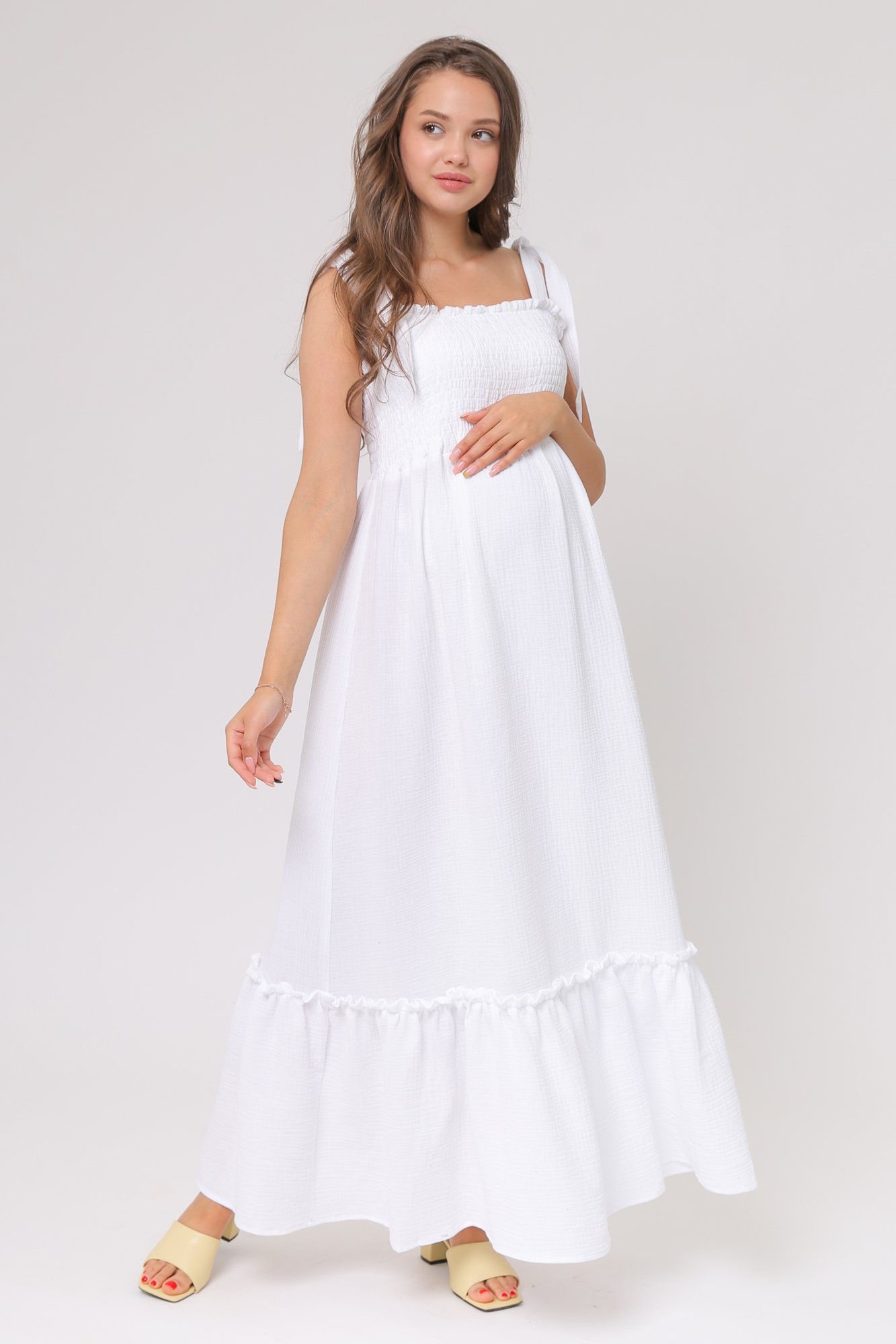 Платье для беременных женское Mama's fantasy 08-41022MF белое 42 RU