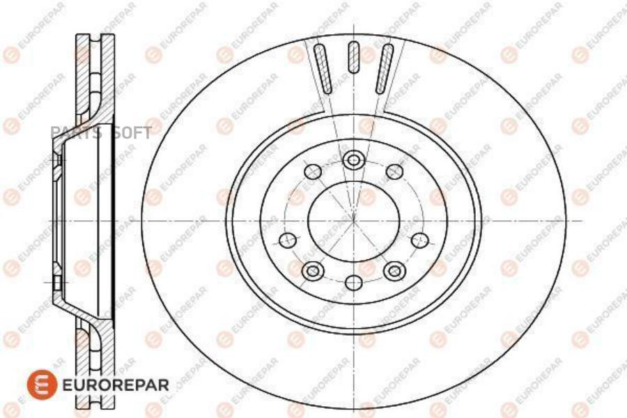 EUROREPAR 1618864680 Диск торм.пер. PSA c5 1.6 thp 155/2.0 hdi/2.2 hdi/2.2 hdi 200/2.7 hdi