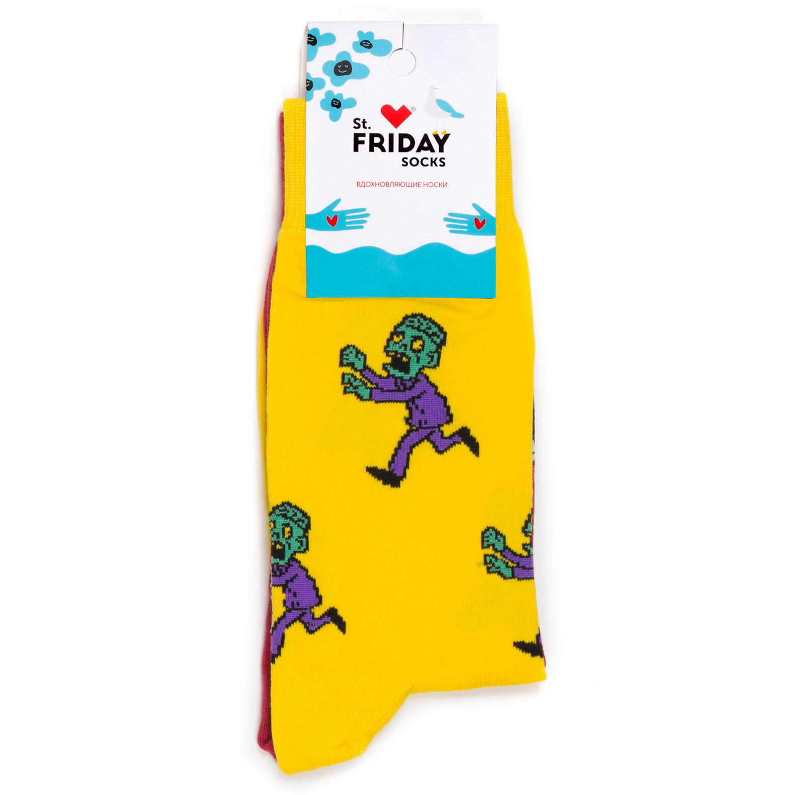 

Носки унисекс St. Friday Socks Зомби Иваново желтые, Желтый, Зомби Иваново