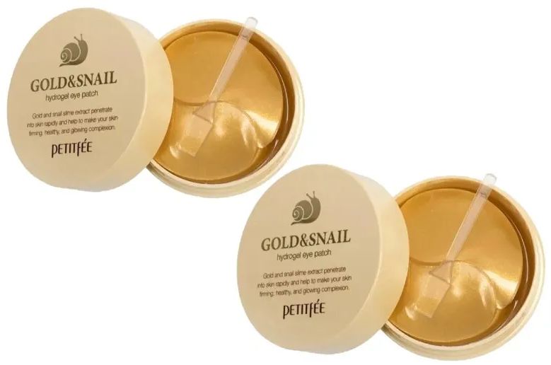 Патчи для глаз с золотом и улиткой Petitfee Gold & Snail Hydrogel Eye Patch beautydrugs патчи для глаз с золотом и жемчугом