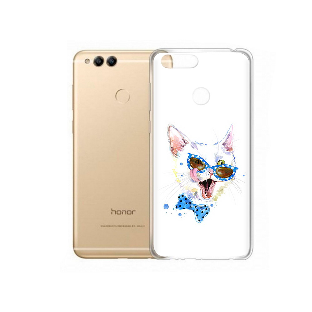 

Чехол MyPads Tocco для Huawei 7X белый кот (PT94112.65.229), Прозрачный, Tocco
