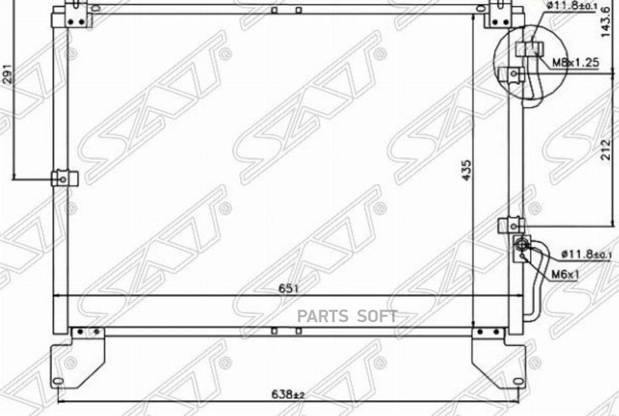 

SAT ST-SY02-394-A0 Радиатор кондиционера SSANGYONG REXTON I 02- 1шт