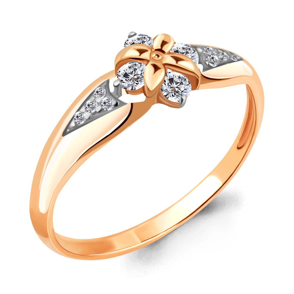 

Кольцо из серебра с фианитом р. 19 Aquamarine 68282А_925_з, 68282А_925_з