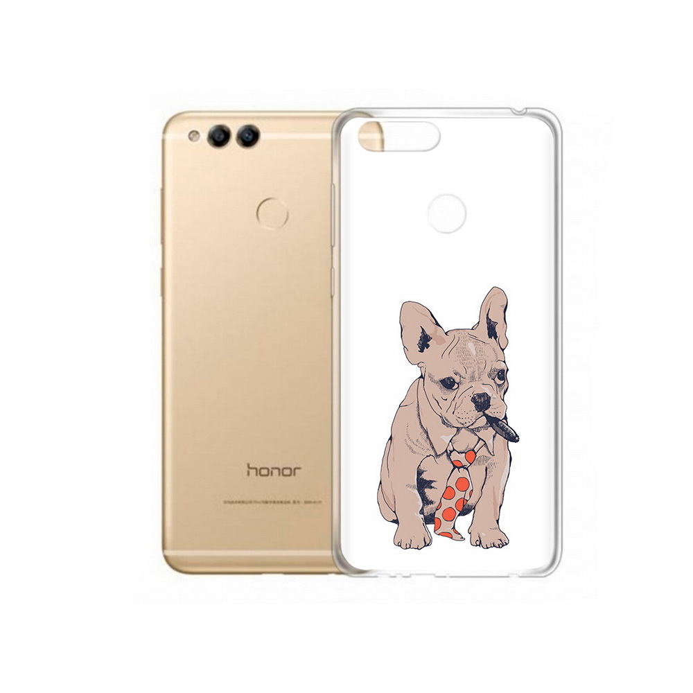 

Чехол MyPads Tocco для Huawei 7X бульдог с сигарой (PT94112.65.250), Прозрачный, Tocco