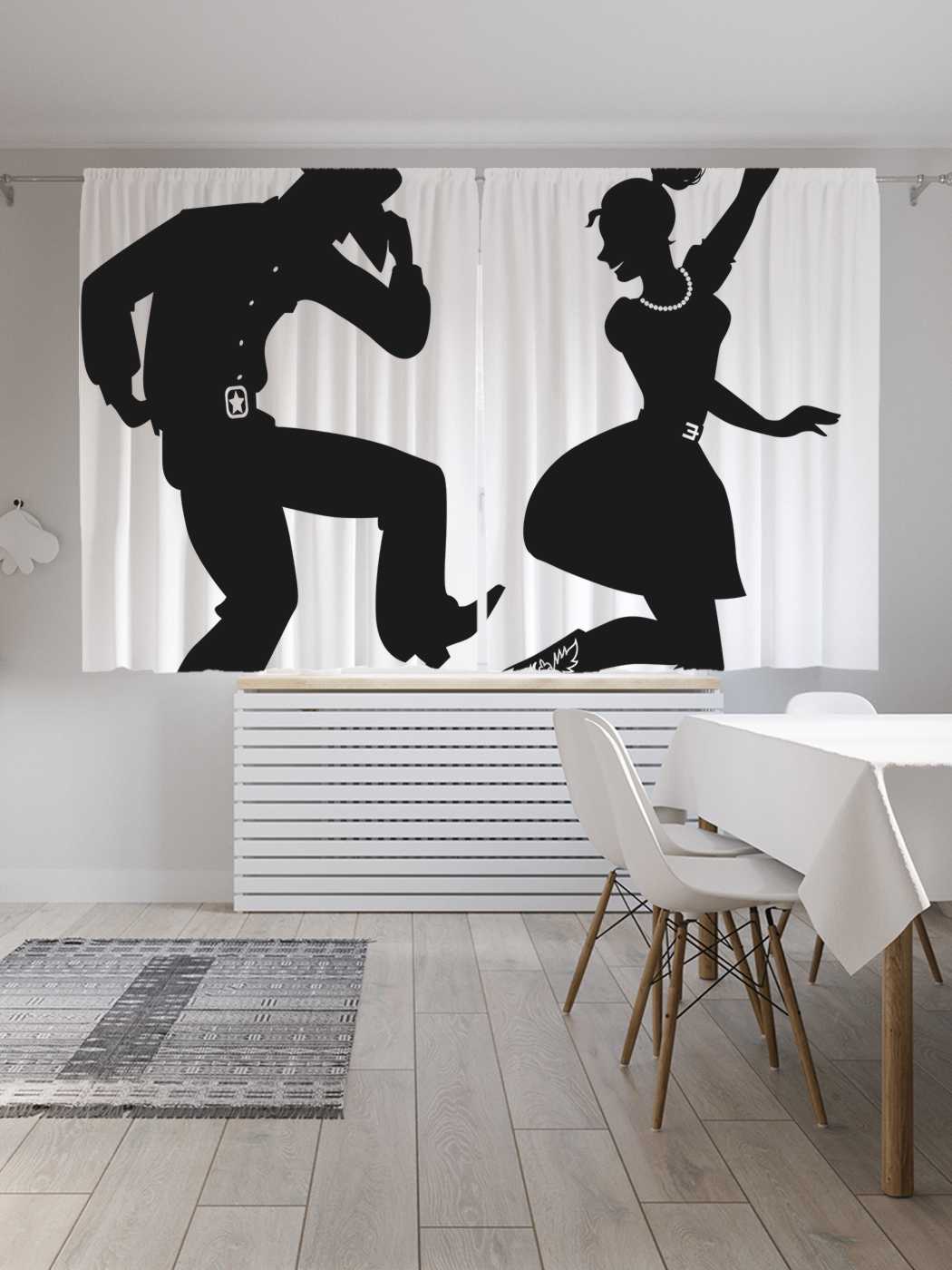 фото Классические шторы joyarty "танцы ковбоев", серия oxford delux, 2 полотна 145x180 см