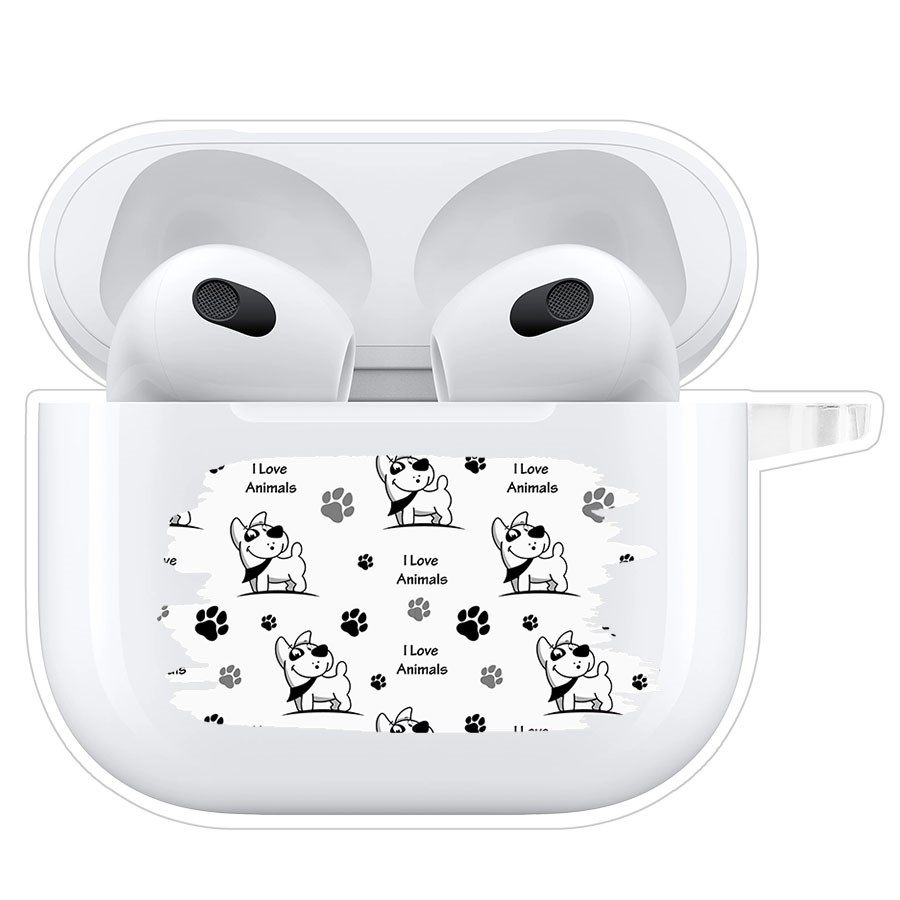 фото Чехол krutoff clear case для airpods 3 собаки паттерн 2