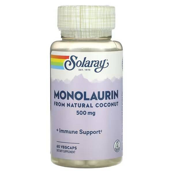 Купить Solaray - Monolaurin 500 мг (60 капсул) - препарат для иммунитета с монолаурином