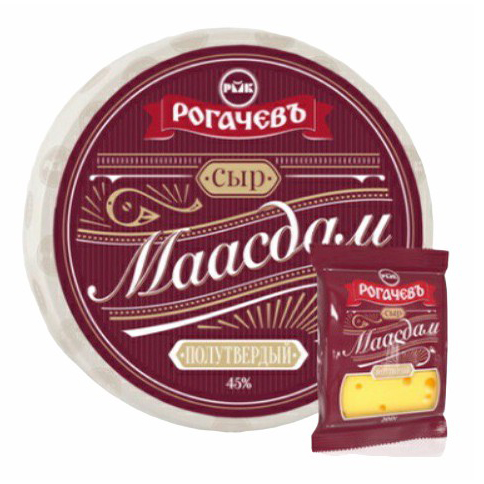 

Сыр полутвердый Рогачевъ Маасдам 45%