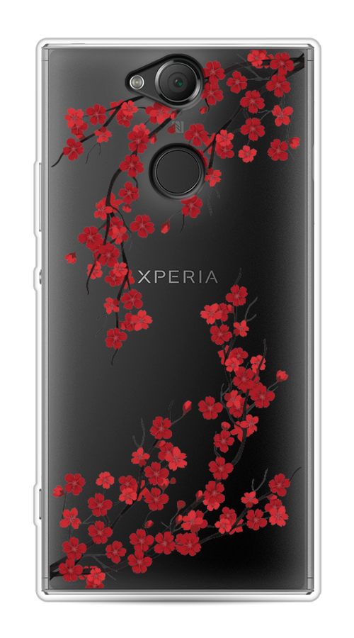 

Чехол на Sony Xperia XA2 "Красная сакура", Красный;черный, 53150-2
