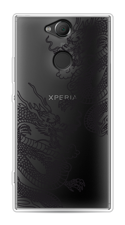 

Чехол на Sony Xperia XA2 "Два китайских дракона", Серый;черный, 53150-1