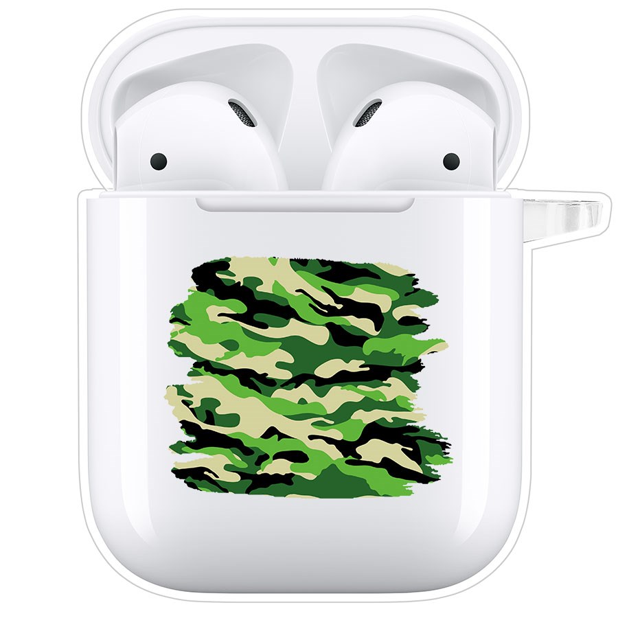 фото Чехол krutoff clear case для airpods 2 камуфляж зеленый