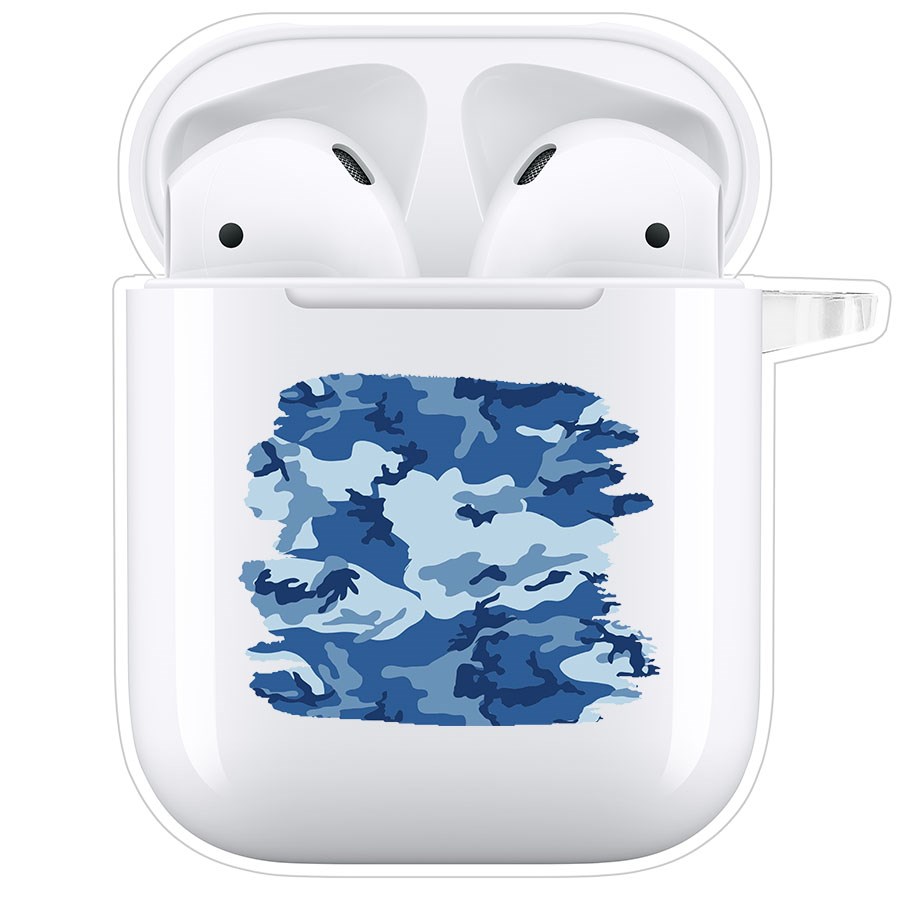 

Чехол Krutoff Clear Case для AirPods 1 Камуфляж синий