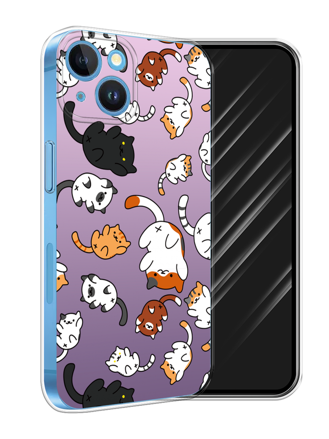 

Чехол Awog на Apple iPhone 15 "Котопад", Фиолетовый;белый, 15550-1