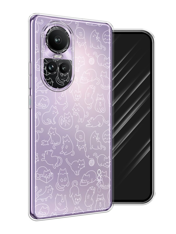 

Чехол Awog на Oppo Reno 10 Global "Шкодливые котики", Прозрачный;бежевый, 2514850-1