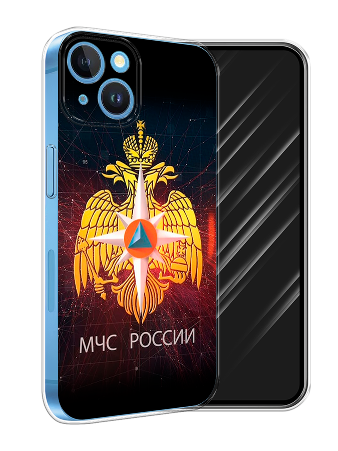 

Чехол Awog на Apple iPhone 15 "МЧС России", Черный;желтый;красный, 15550-1