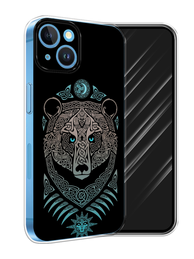 

Чехол Awog на Apple iPhone 15 "Кельтский медведь", Черный;серый, 15550-1