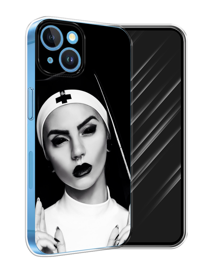 

Чехол Awog на Apple iPhone 15 "Черная монашка", Серый;черный, 15550-1