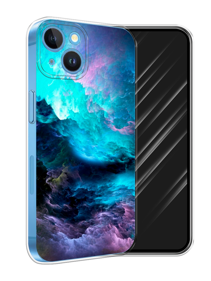 

Чехол Awog на Apple iPhone 15 "Бирюзовое небо", Бирюзовый;фиолетовый;черный, 15550-1
