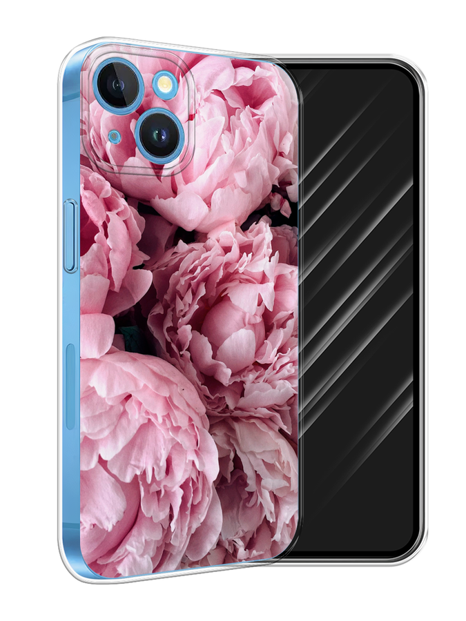 

Чехол Awog на Apple iPhone 15 "Нежные пионы", Розовый;черный;белый, 15550-1