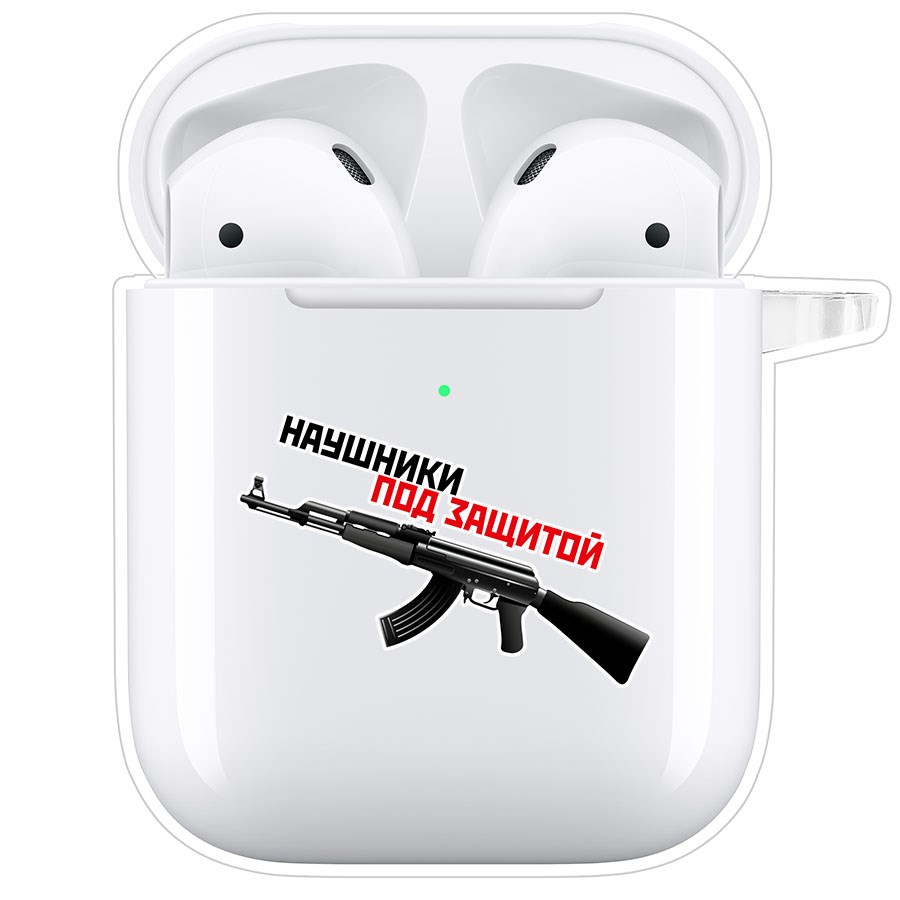 фото Чехол krutoff clear case для airpods 2 наушники под защитой