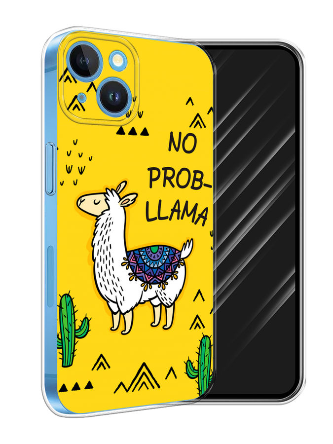 

Чехол Awog на Apple iPhone 15 "No probLLama", Желтый;черный;синий, 15550-1