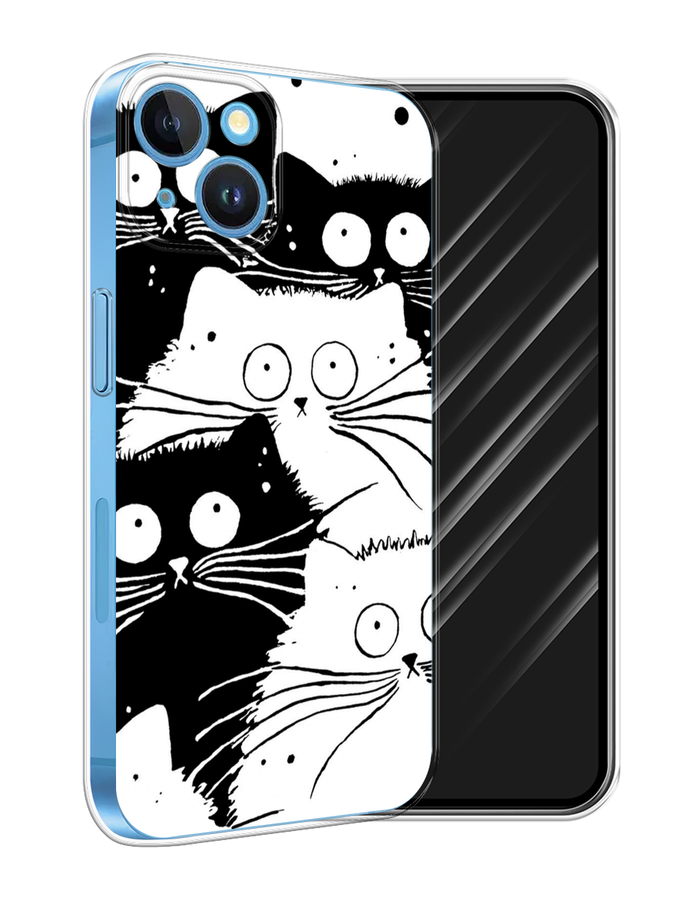 

Чехол Awog на Apple iPhone 15 "Коты черно-белые", Черный;белый, 15550-1