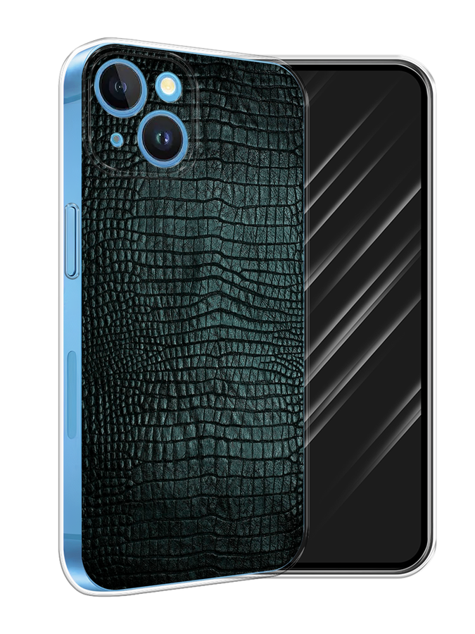 

Чехол Awog на Apple iPhone 15 "Черная змея", Черный;серый;голубой, 15550-1