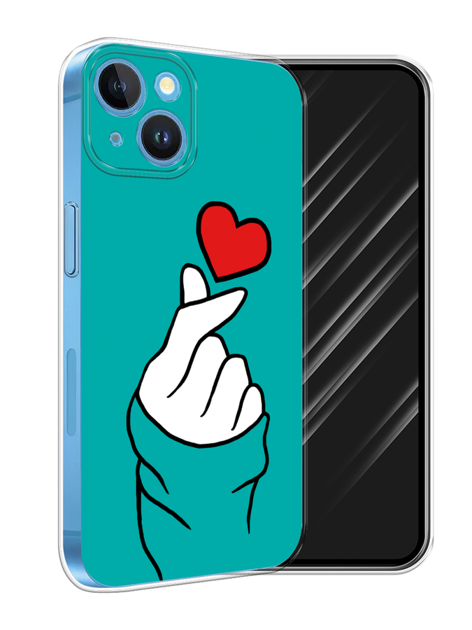 

Чехол Awog на Apple iPhone 15 "Маленькое сердечко", Голубой;белый;красный, 15550-1