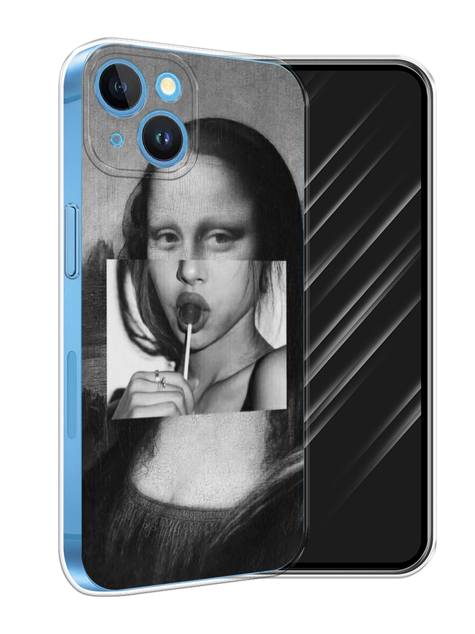 

Чехол Awog на Apple iPhone 15 "Mona Lisa sucking lollipop", Серый, 15550-1