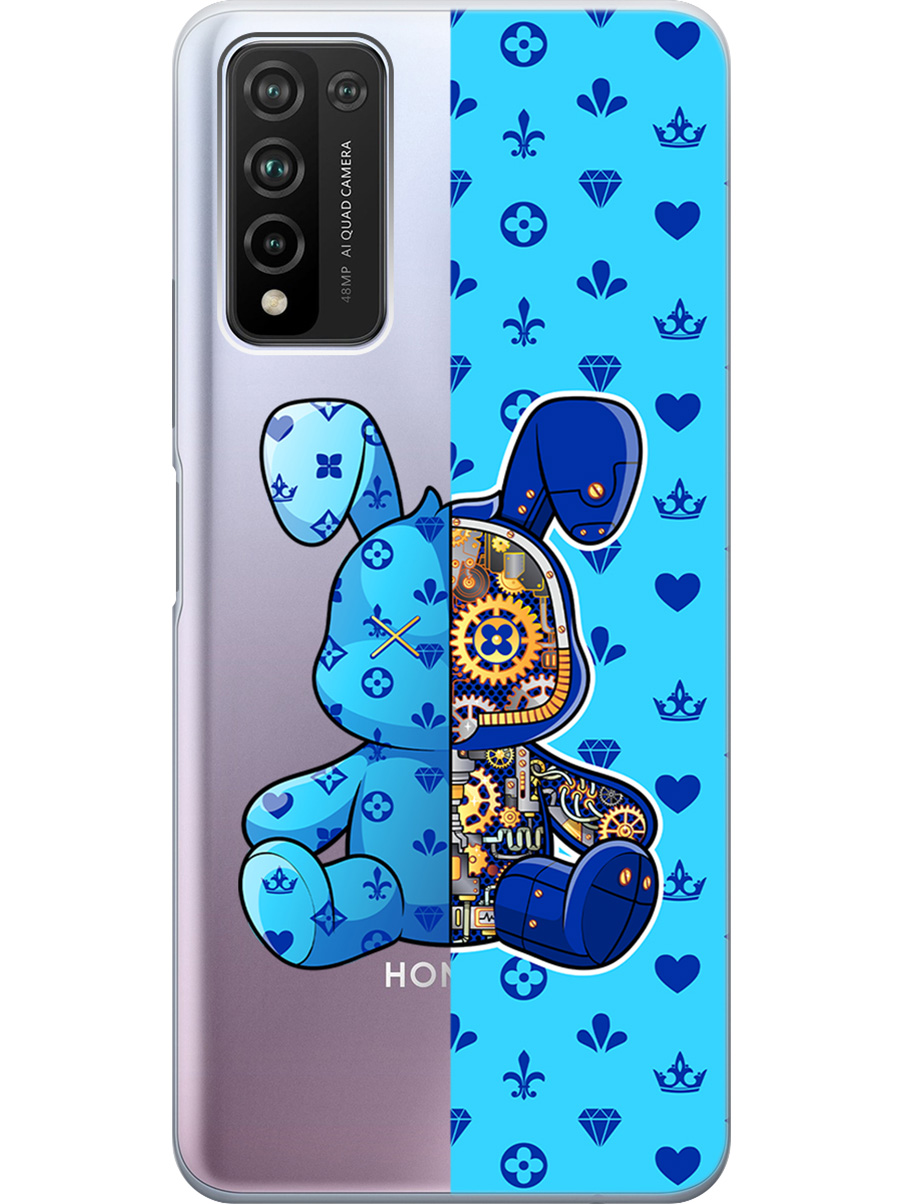 

Силиконовый чехол на Honor 10x Lite с принтом "Голубой Кролик с механизмом", Прозрачный;голубой;синий, 723565571