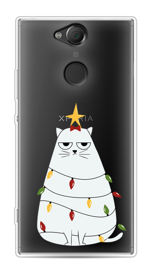 

Чехол на Sony Xperia XA2 "Котик в гирлянде", Белый;красный;желтый, 53150-1