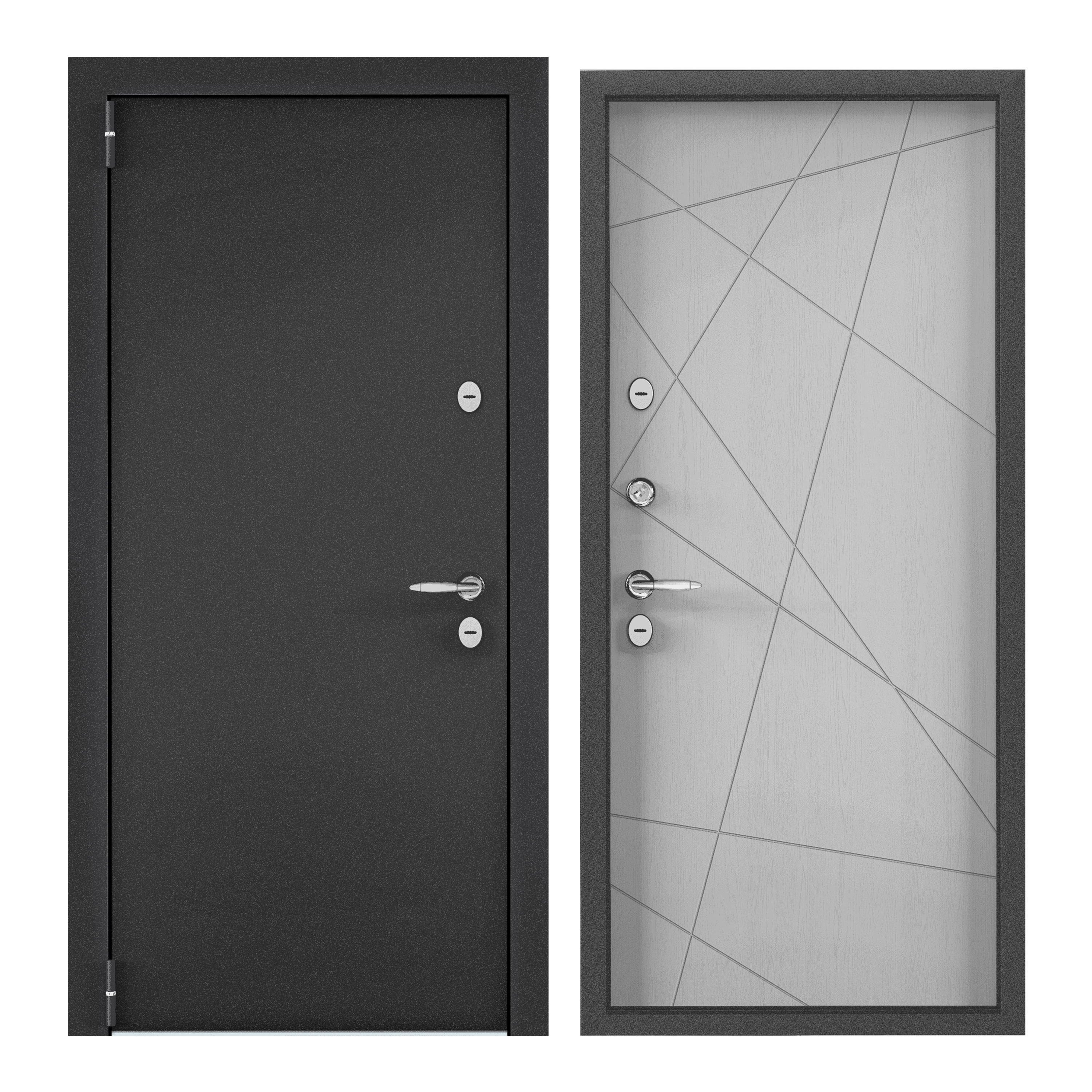 Дверь входная для загородного дома Torex Village 950х2050, левый, серый/белый