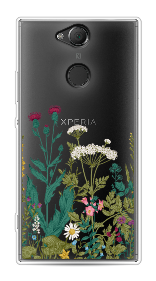 

Чехол на Sony Xperia XA2 "Дикие полевые цветы", Зеленый;розовый;белый, 53150-2