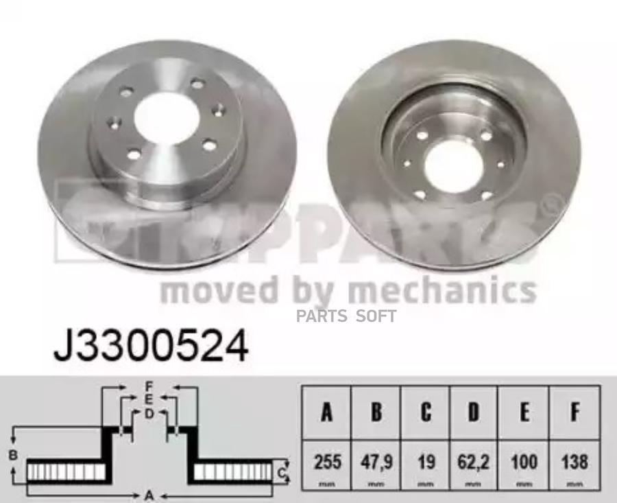 

Тормозной диск NIPPARTS комплект 1 шт. J3300524