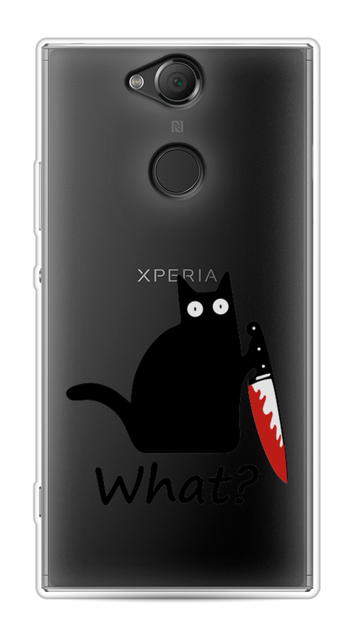 

Чехол на Sony Xperia XA2 "Котик с ножом", Черный;красный, 53150-6