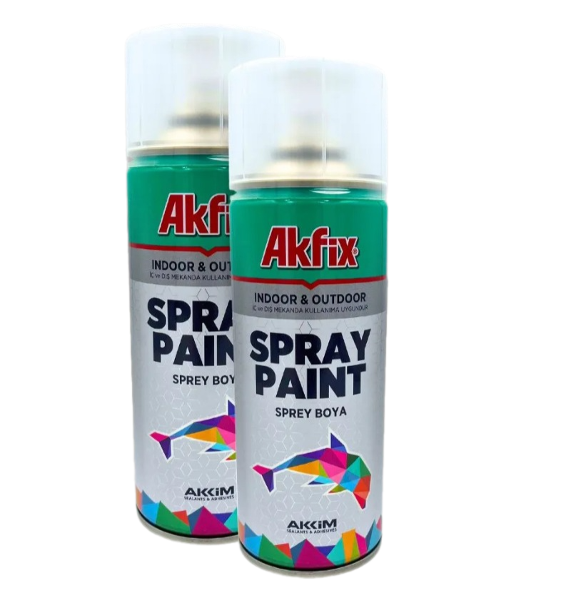 фото Акриловая аэрозольная краска akfix spray paint, 400 мл, ral 7011, железно-серая, 2 шт
