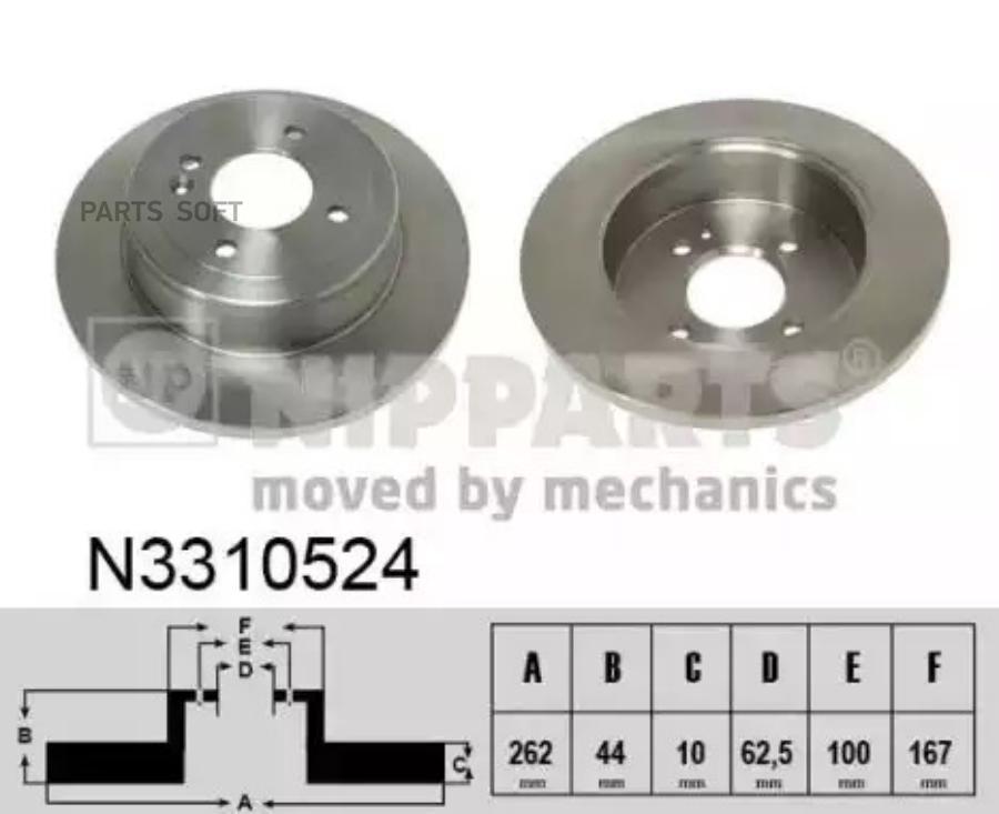 Тормозной диск NIPPARTS комплект 2 шт. N3310524