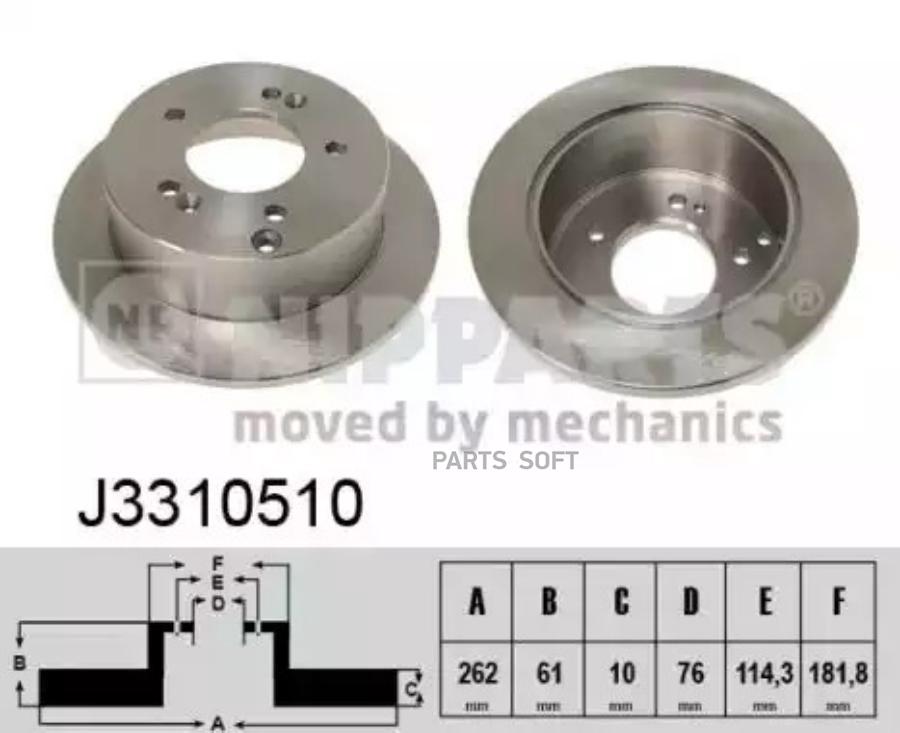 

Тормозной диск NIPPARTS комплект 1 шт. J3310510