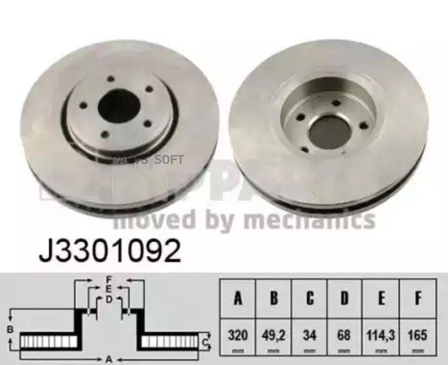 

Тормозной диск NIPPARTS комплект 1 шт. J3301092
