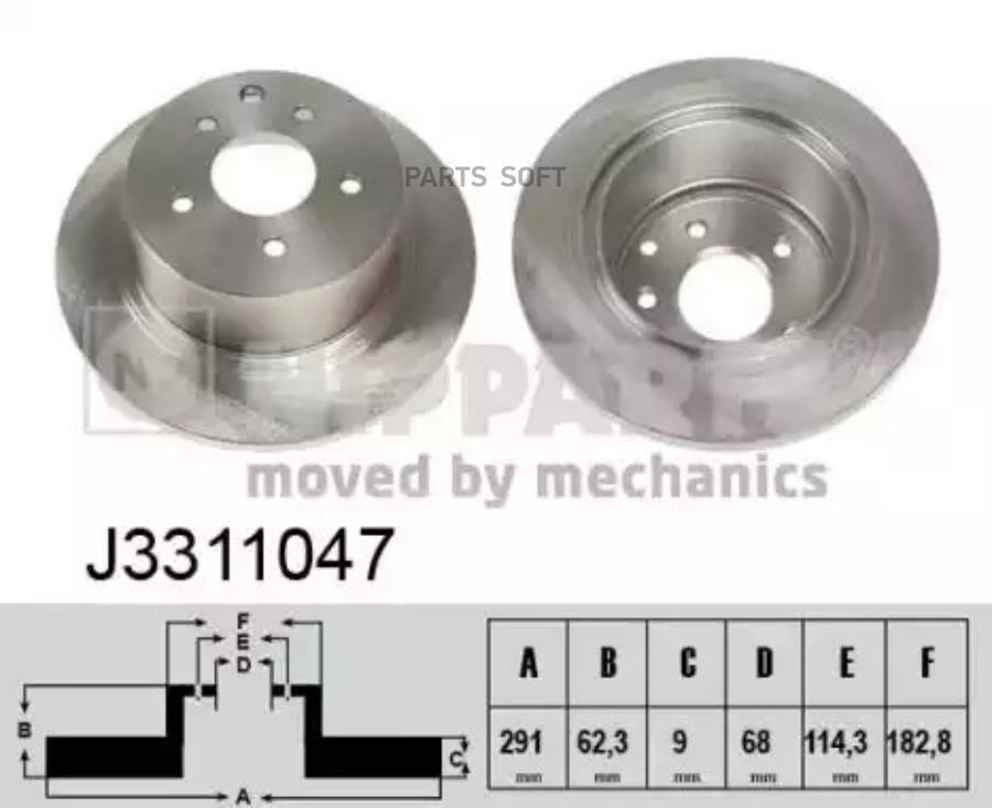 

Тормозной диск NIPPARTS комплект 1 шт. J3311047