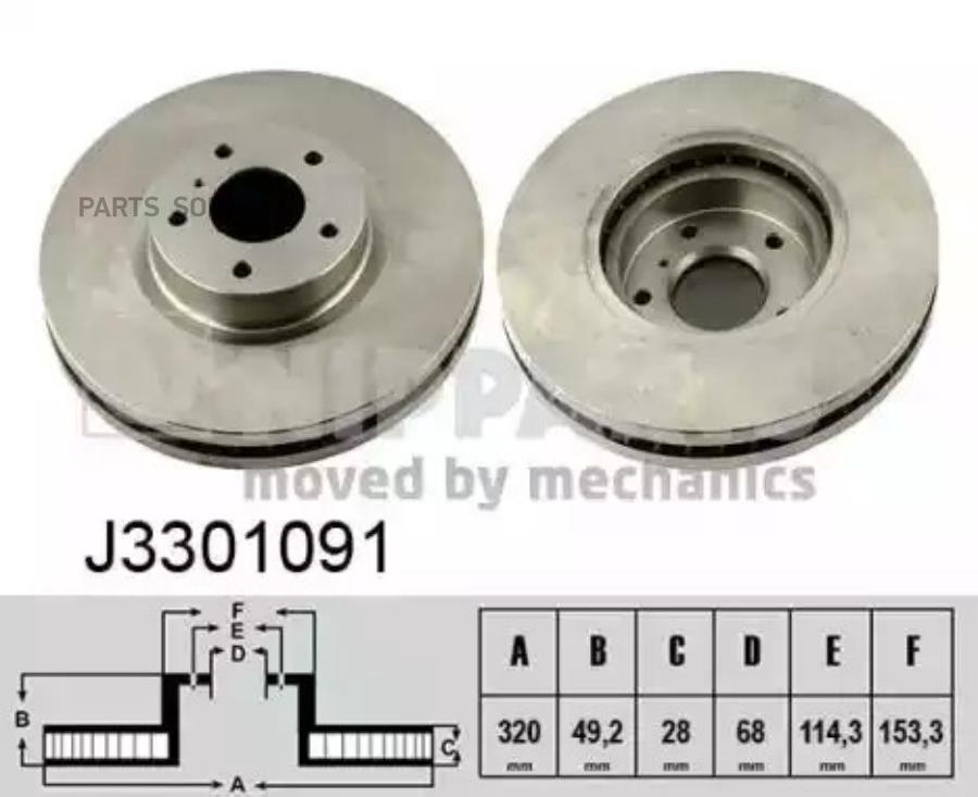 

Тормозной диск NIPPARTS комплект 1 шт. J3301091