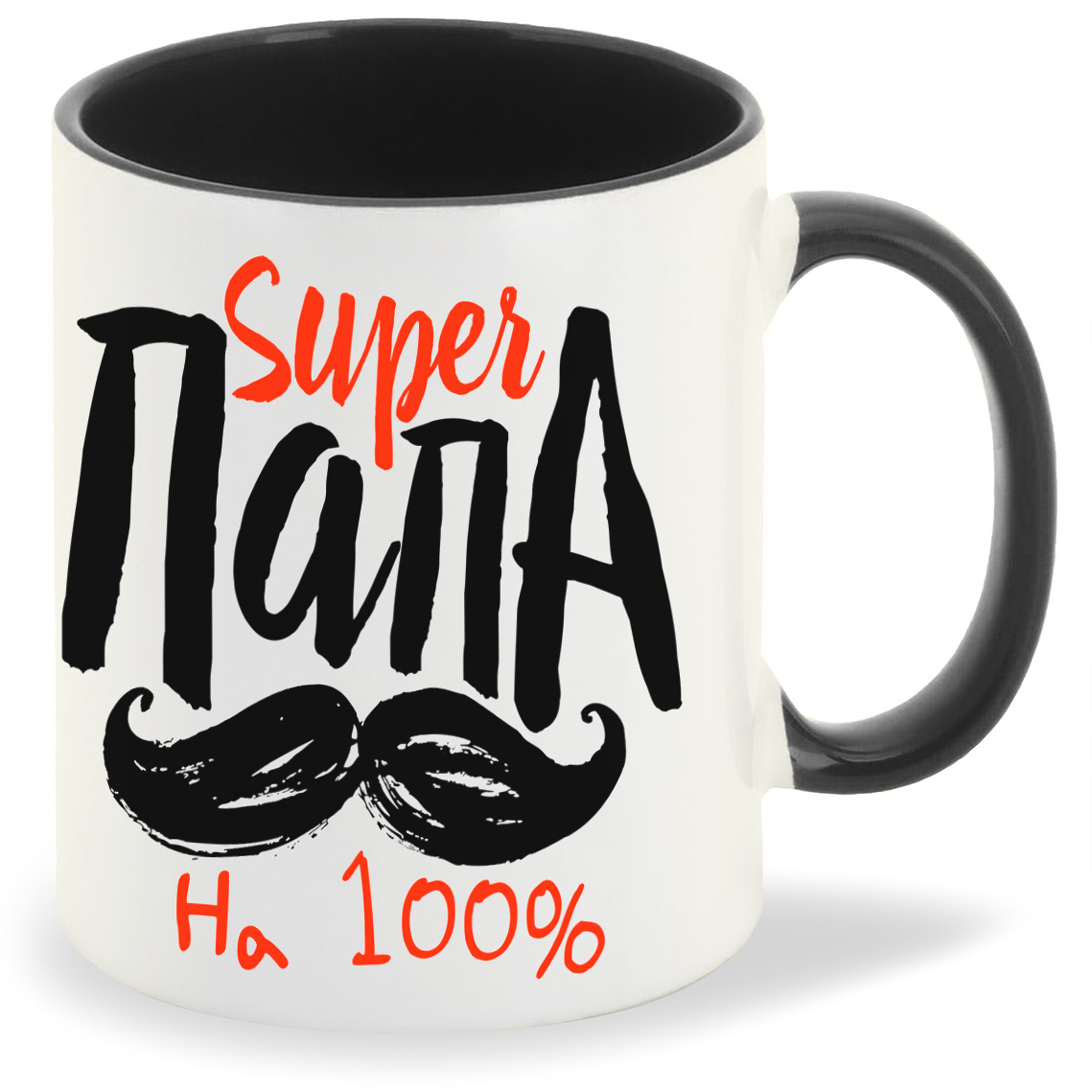 

Кружка CoolPodarok Прикол Семья Super папа на 100, Прикол Семья Super папа на 100