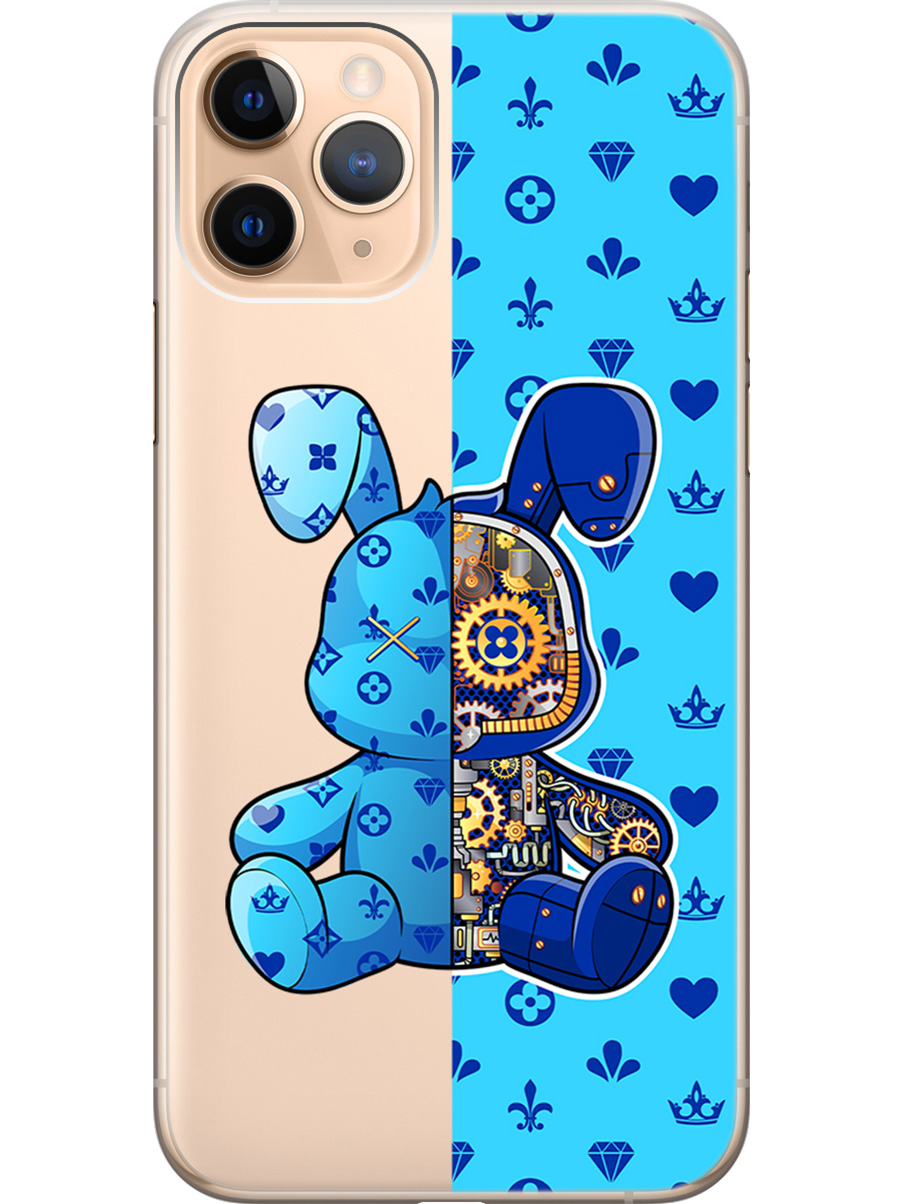 

Силиконовый чехол на Apple iPhone 11 Pro с принтом "Голубой Кролик с механизмом", Прозрачный;голубой;синий, 721799671