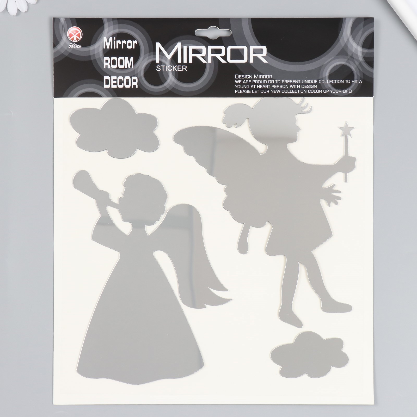 

Наклейка Mirror, Ангелочки в облаках, интерьерная, Серебристый
